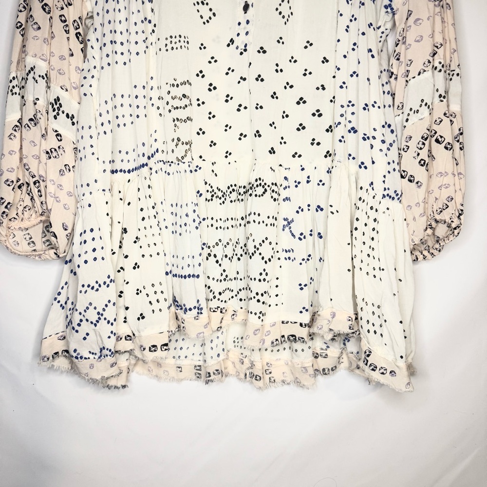 Free People Shibori Tunic Dress Ivory Size Small - Picture 6 of 10